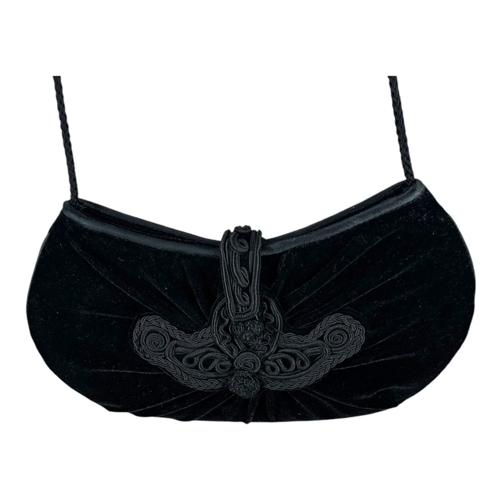 Preston & York Women’s Black Velvet Evening Shoulder Bag‎ City Sexy Party Y2K